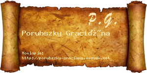 Porubszky Graciána névjegykártya