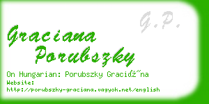 graciana porubszky business card